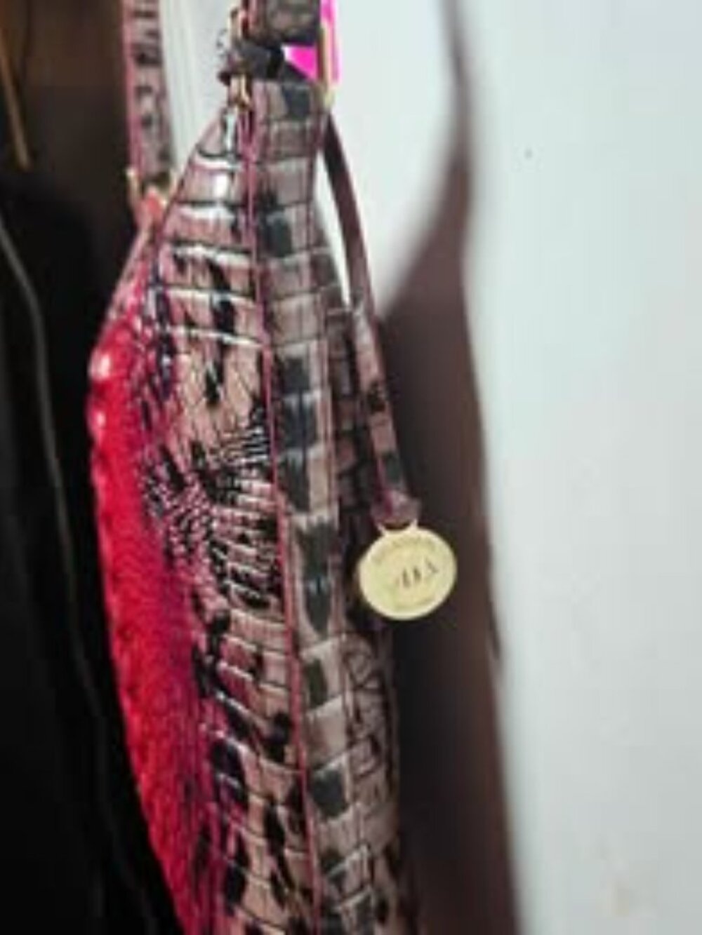 Brahmin Katie Ruby Prowl Ombre Croc Embossed Leather Crossbody - Picture 3 of 9